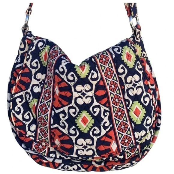 Vera Bradley Sun Valley RETIRED Print Crossbody Bag Southwest Orange Navy Sz OS - Picture 1 of 12